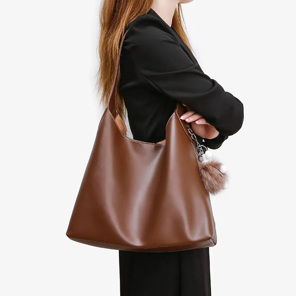 Slouchy Hobo Bags for Women Soft Vegan Leather Shoulder Handbag Large Slouchy Tote Purses for Work Travel