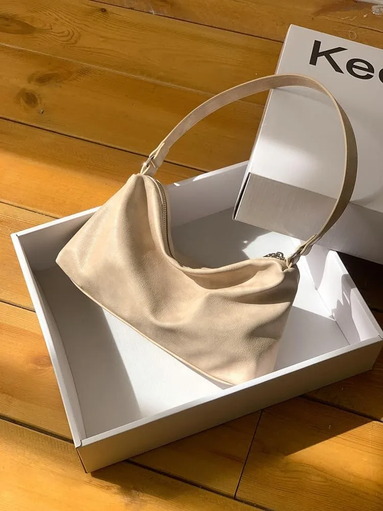 Slouchy Hobo Bags Women 2025 Spring Trendy Ultra Soft Foldable Shoulder Bag Clutch Handbag Tote Purses Bright Color