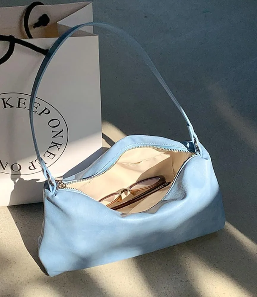 Slouchy Hobo Bags Women 2025 Spring Trendy Ultra Soft Foldable Shoulder Bag Clutch Handbag Tote Purses Bright Color