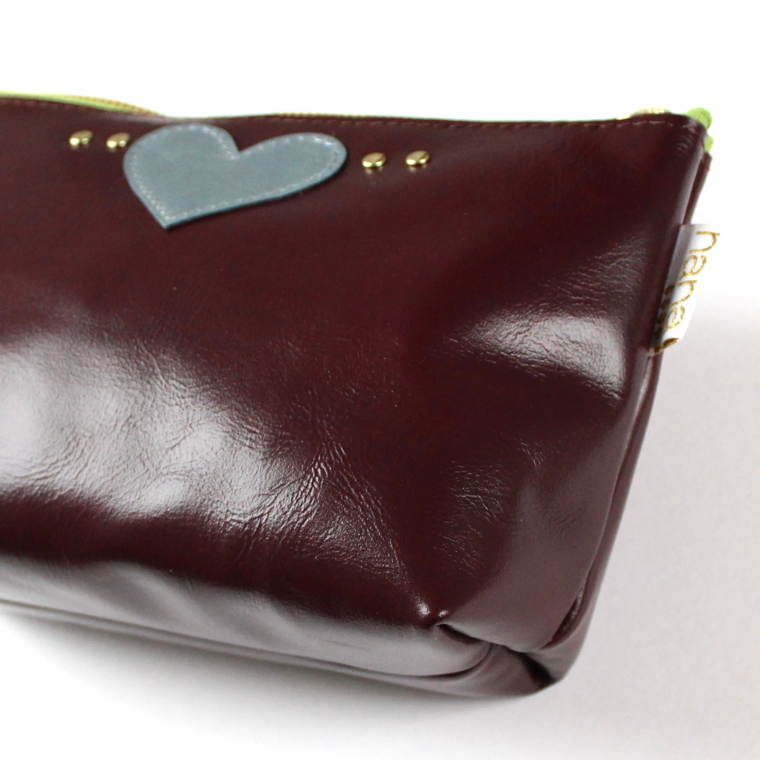 slouchy pouchie love zip: oxblood   stone blue