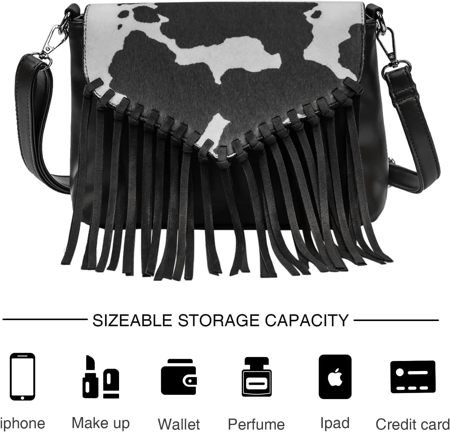 Small Crossbody Bags for Women Crossbody Handbag Fringe Purse Tassel Shoulder Bag Turquoise Concho Wallet