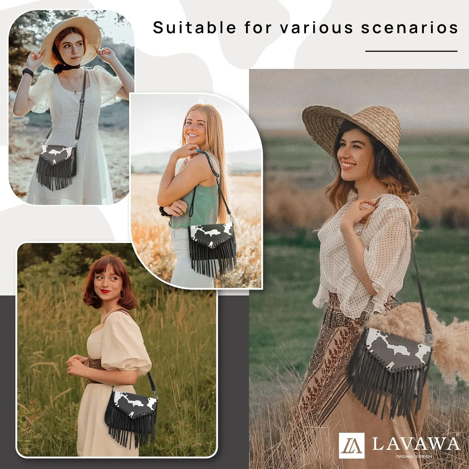 Small Crossbody Bags for Women Crossbody Handbag Fringe Purse Tassel Shoulder Bag Turquoise Concho Wallet
