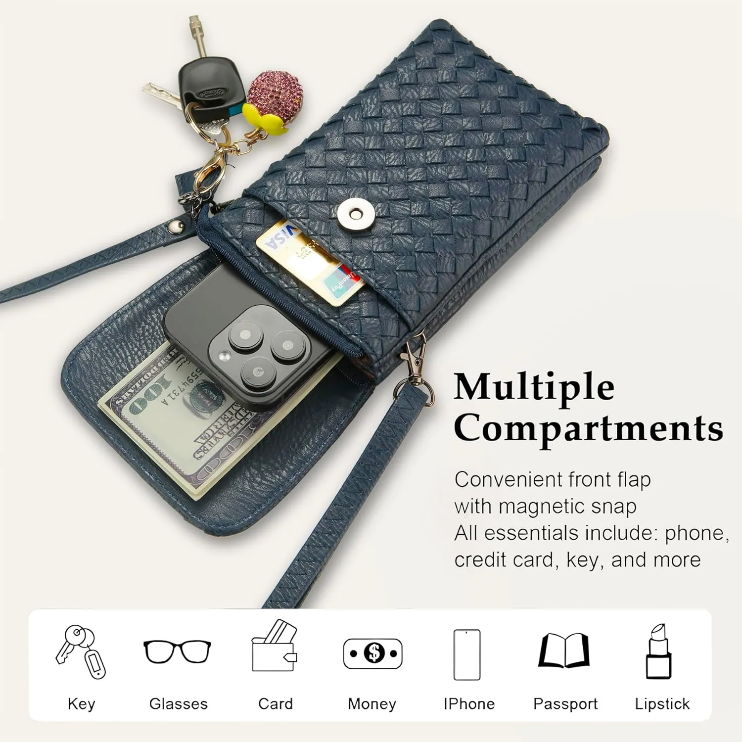 Small Crossbody Bags for Women Small Purses Woven Cell Phone Purse Travel Purse Wallet Phone Purses