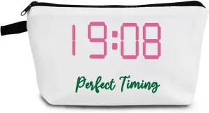 Sorority Gifts Perfect Timing 1908 Alpha AKA Sorority Gift Finer Women Makeup Bag Zipper Pouch for Women Sisters