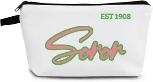 Sorority Gifts Sisterhood Gift Soror EST 1908 Makeup Bag Travel Toiletry Zipper Pouch Greek Sorority Gift Sorority Paraphernalia Gifts (Soror 1908)