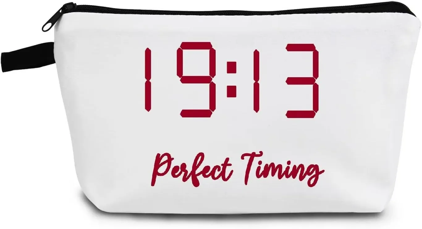 Sorority Presents Perfect Timing 1913 Delta DST Red Sorority Present Finer Women Makeup Bag Zipper Pouch for Women Sisters