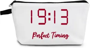 Sorority Presents Perfect Timing 1913 Delta DST Red Sorority Present Finer Women Makeup Bag Zipper Pouch for Women Sisters