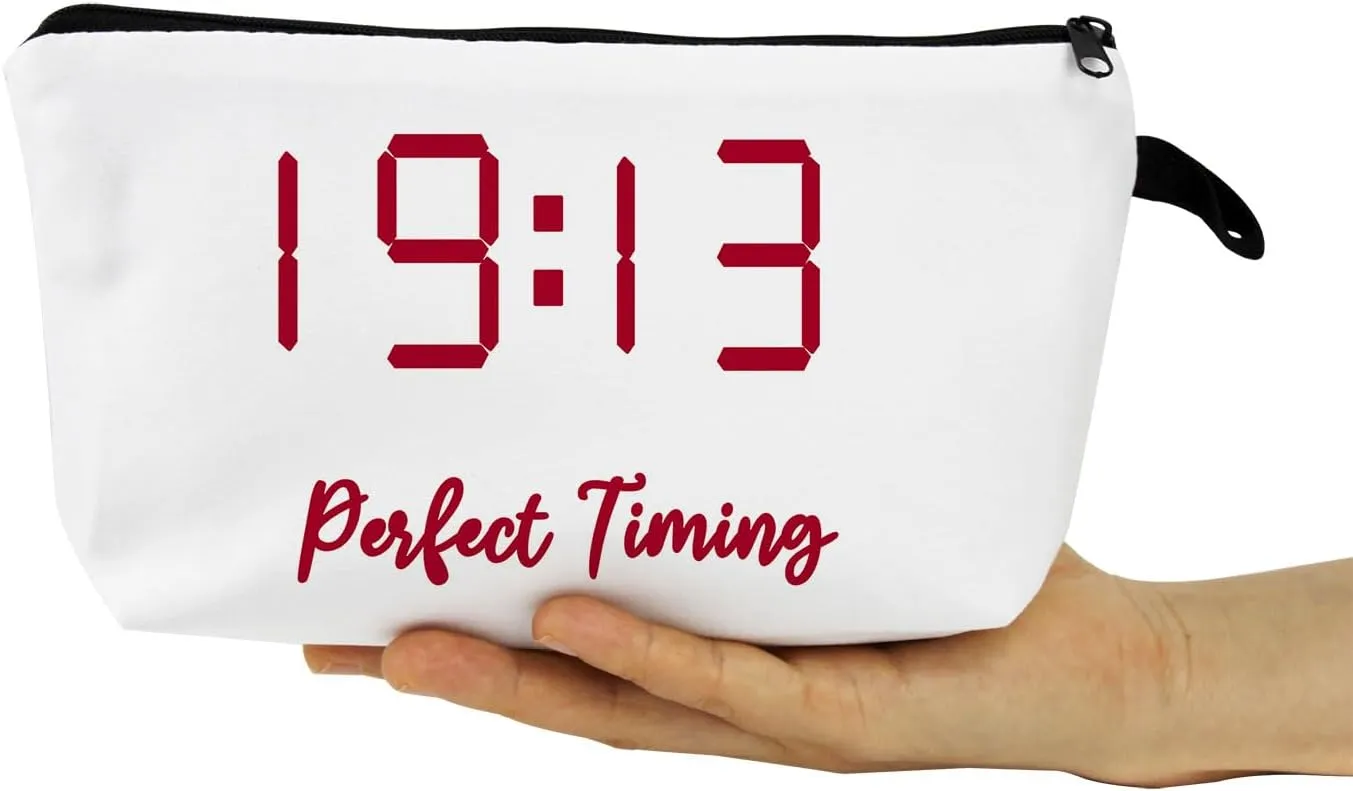 Sorority Presents Perfect Timing 1913 Delta DST Red Sorority Present Finer Women Makeup Bag Zipper Pouch for Women Sisters