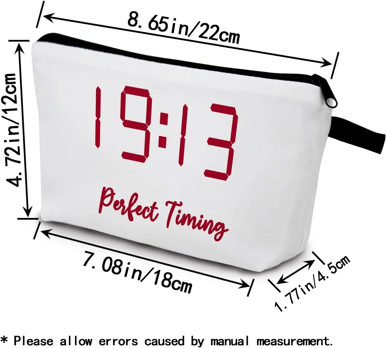 Sorority Presents Perfect Timing 1913 Delta DST Red Sorority Present Finer Women Makeup Bag Zipper Pouch for Women Sisters