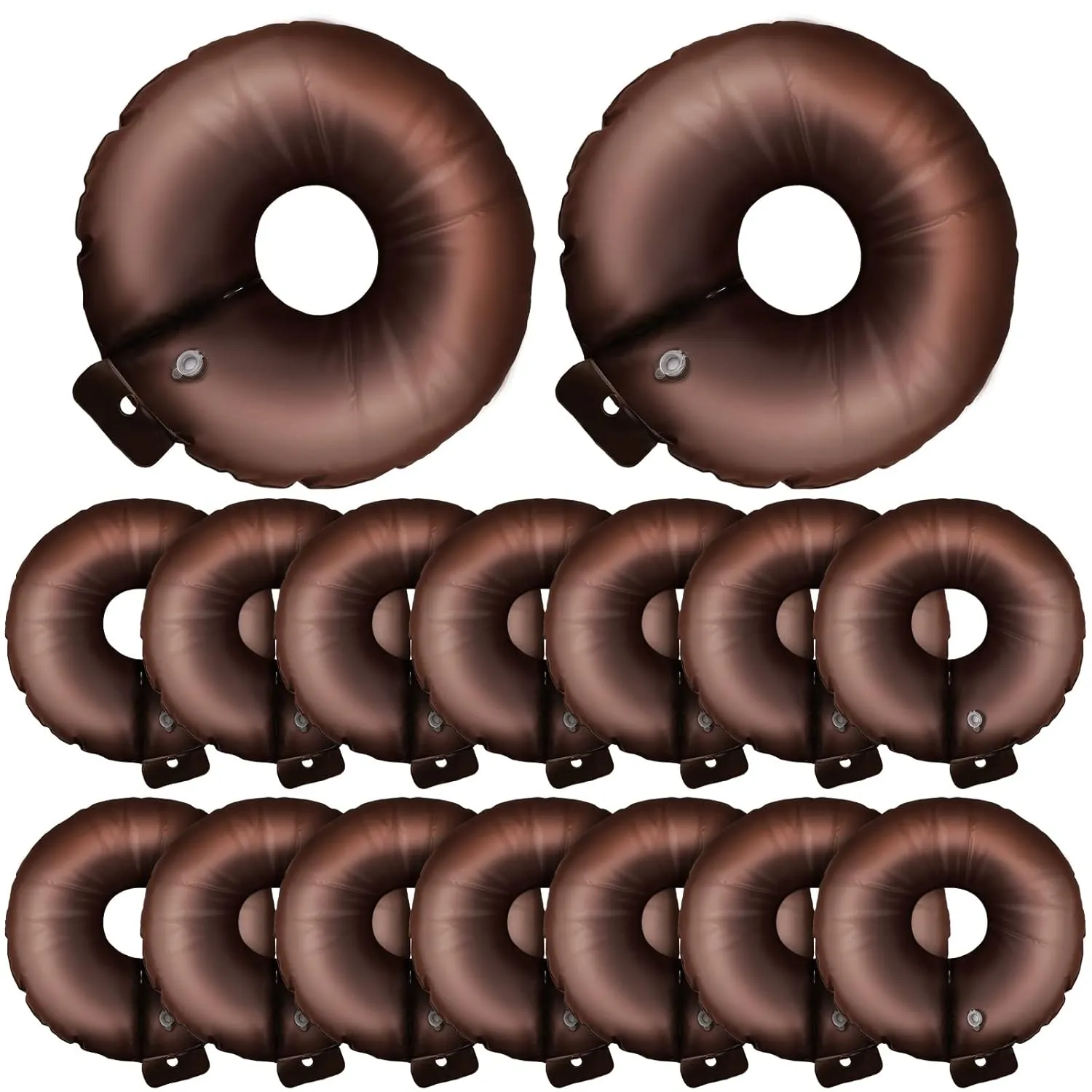 Sosation 16 Pack Tree Watering Bag Slow Release Ring Automatic Watering System for Potted Plants PVC Saving System for Planting Gardening Trees and Shrubs, Brown(15 Gallon)