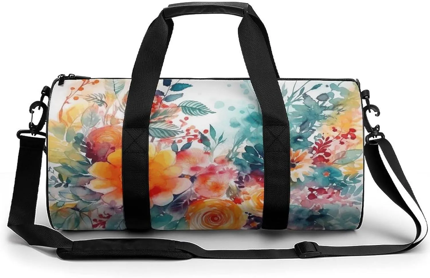 Sports Gym Bag for Women Men Travel Duffel Bag Tote Weekender Bag Intricate Flowers Carry on Overnight Bag for Travel Swimming Fitness Workout Sports Duffle Bag