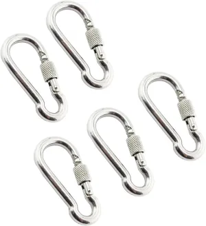 Spring Hook 5 PCS 304 Stainless Steel Spring Snap Carabiner Quick Link Lock Hook with Screw Nut for Outdoor, Home