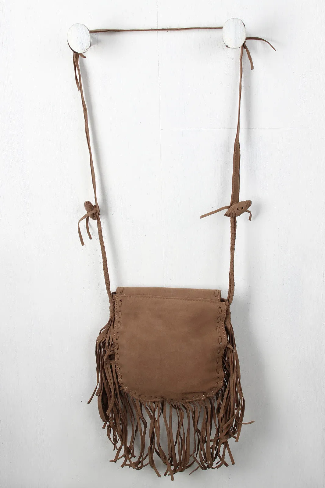 Sturdy Bag Faux Cutting-edge Saddle Suede Fringe