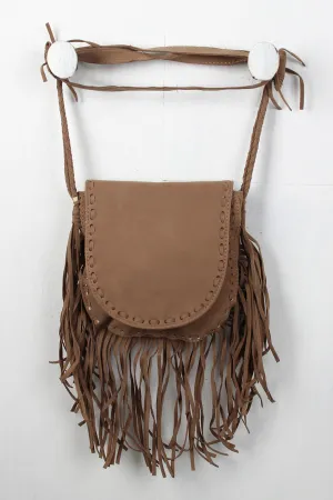 Sturdy Bag Faux Cutting-edge Saddle Suede Fringe