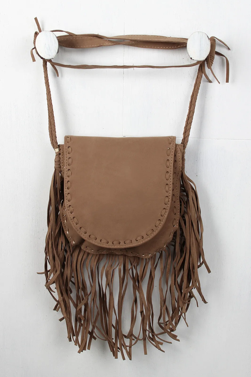 Sturdy Bag Faux Cutting-edge Saddle Suede Fringe
