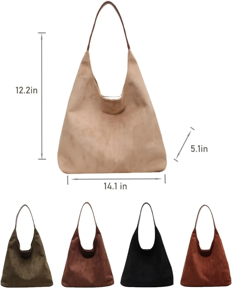 Suede Bags for Women, Suede Handbag, Suede Hobo Bag 2 Pack