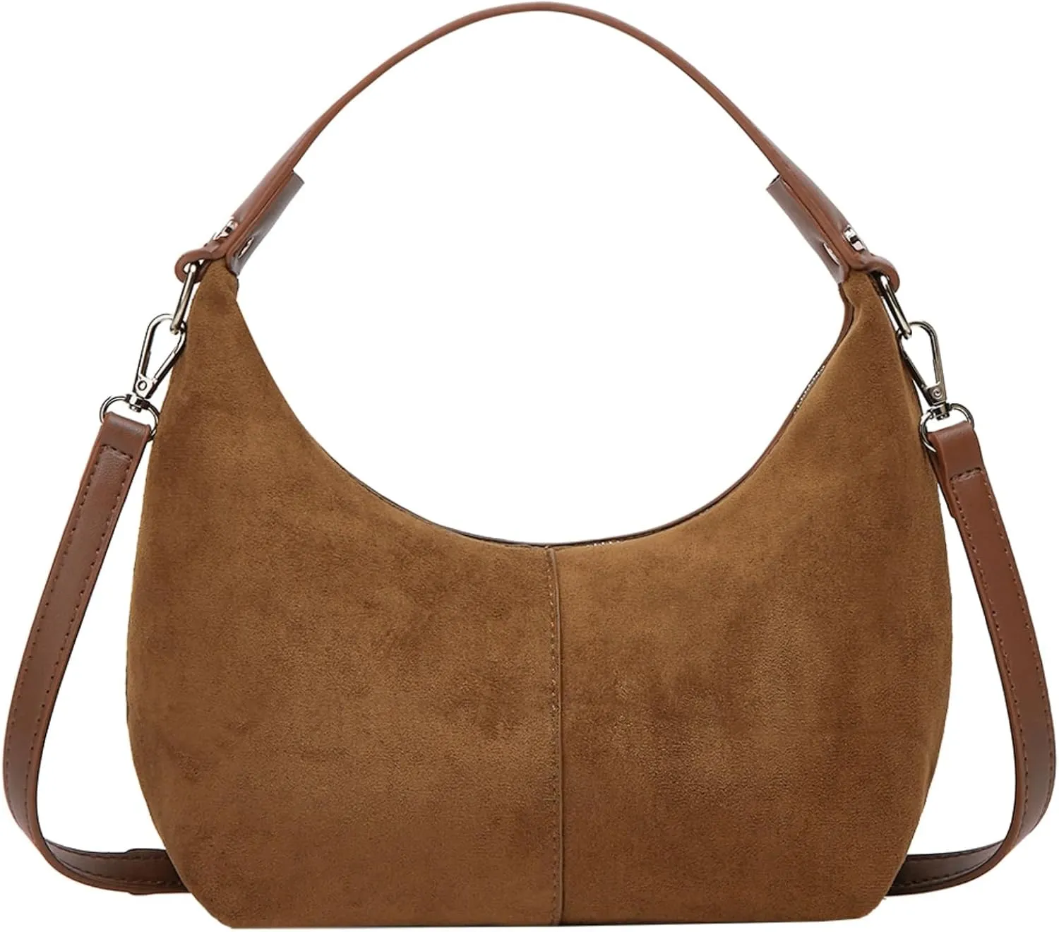 Suede Crescent Bag Women 2025 Retro Suede Slouchy Bag Fall Work Handbag Shoulder Bag Slouchy Tote Underarm Purse