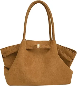 Suede Hobo Bags for Women Slouchy Suede Tote Top-handle Bag Vintage College Bag Satchels Fall Winter 2024