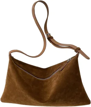 Suede Slouchy Shoulder Bag for Women,Suede Purse for Women Small Hobo Bags Ladies Clutch with Adjustable Strap