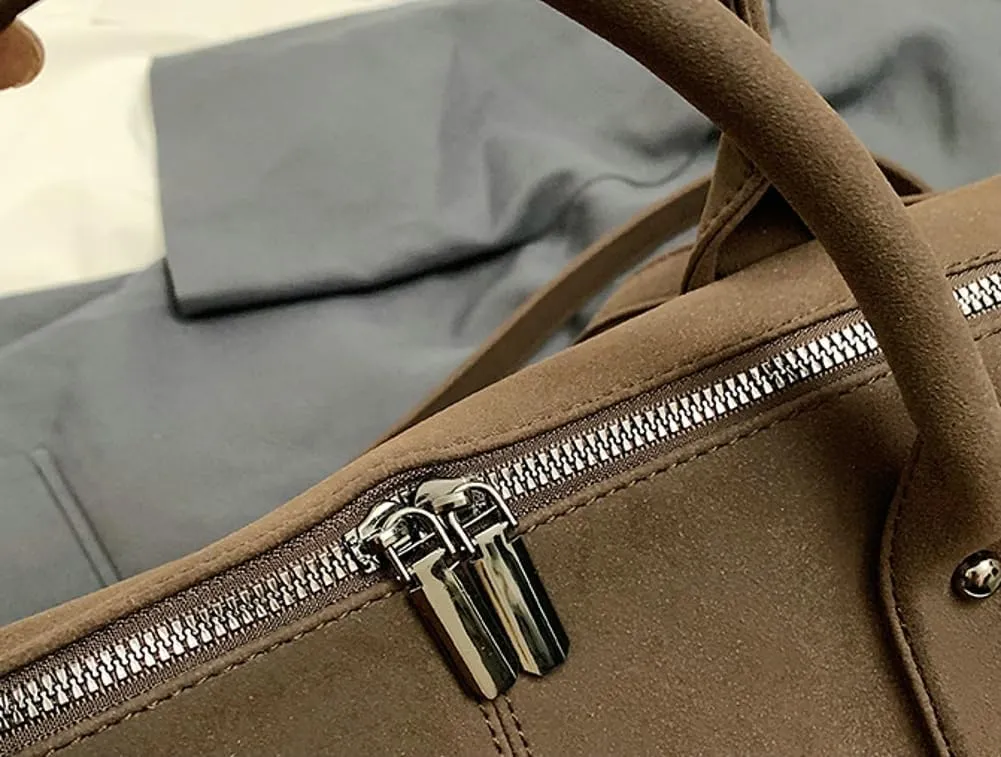 Suede Tote Bag for Women Faux Suede Crossbody Purse Slouchy Shoulder Bag Vintage Top-handle Work Travel Tote Handbag