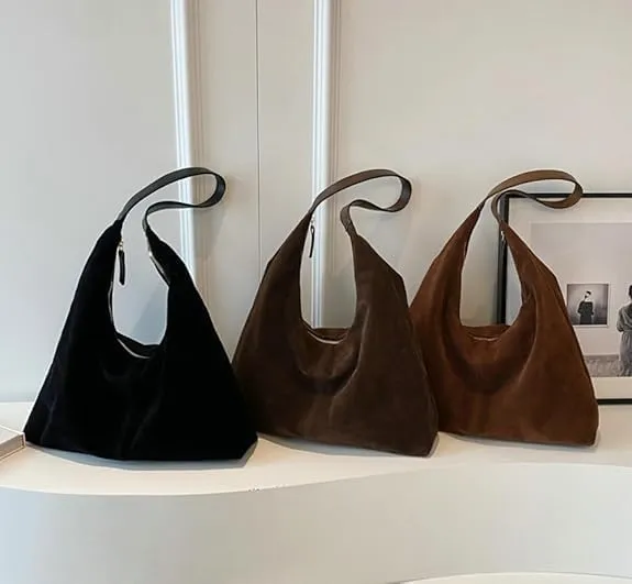 Suede Tote Bag for Women Hobo Bags Large Capacity Top Handle Bag Shoulder Bag,Premium Faux Suede Material