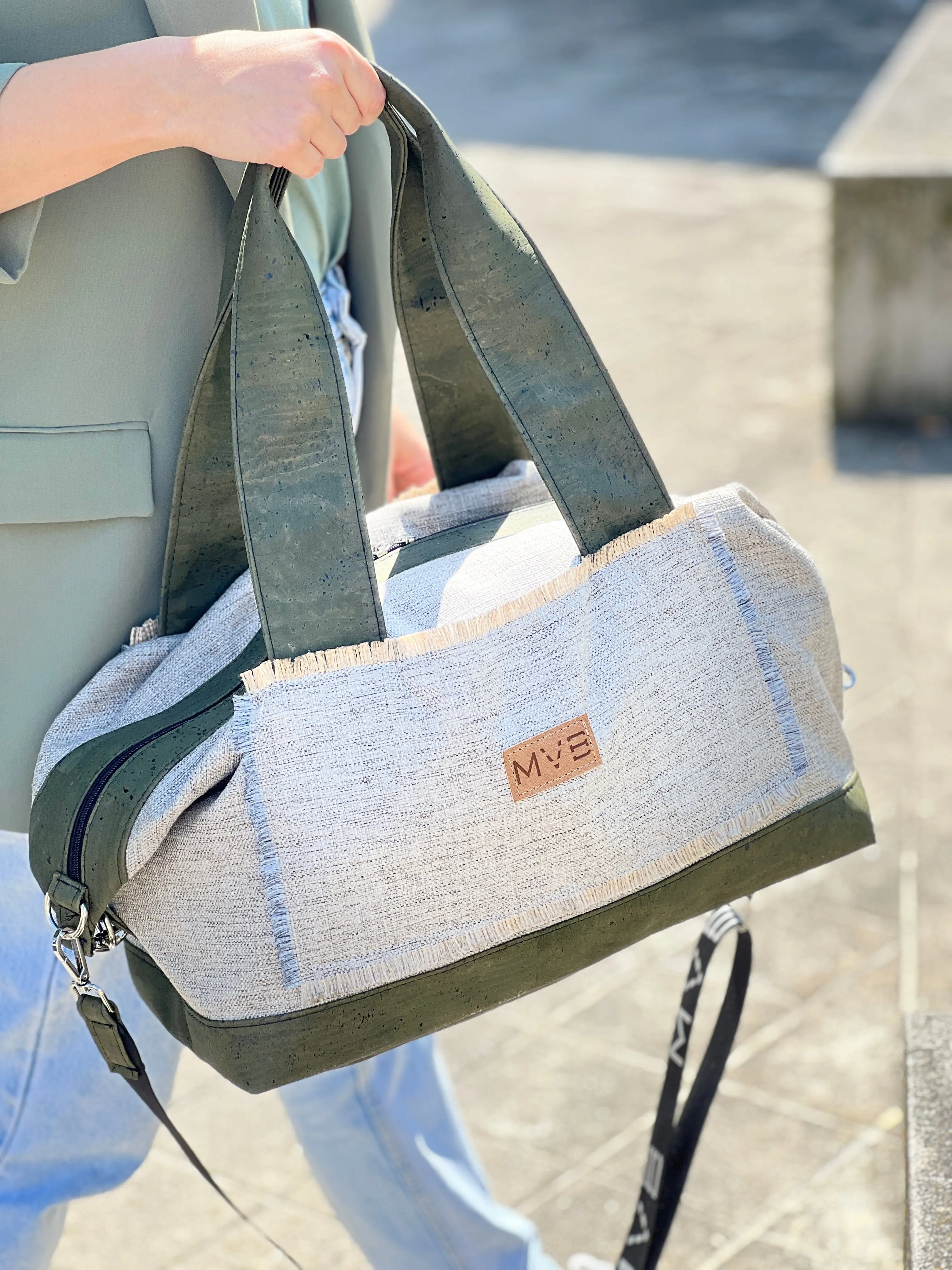 Summer Vegan Cork & Canvas Weekend Bag | Soft Earth