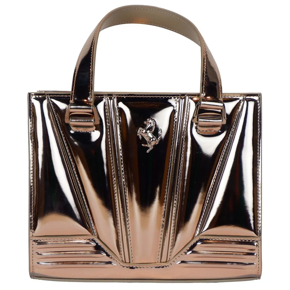 Super affordable Sturdy Handbag Leather Gray Ferrari