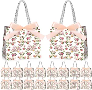 Sweetude 25 Pcs Tea Party Birthday Bags Bridal Shower Favors Tea Party Favors Bags Teapot Goodie Treat Bags with Handles Tea Party Gift Bags Bridal Shower Gift Bags for Bridal Shower Baby Shower Decor