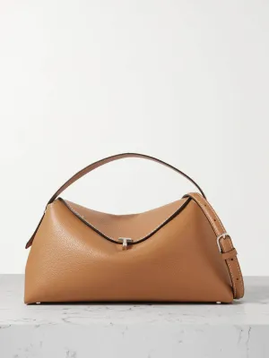 T-Lock textured-leather shoulder bag