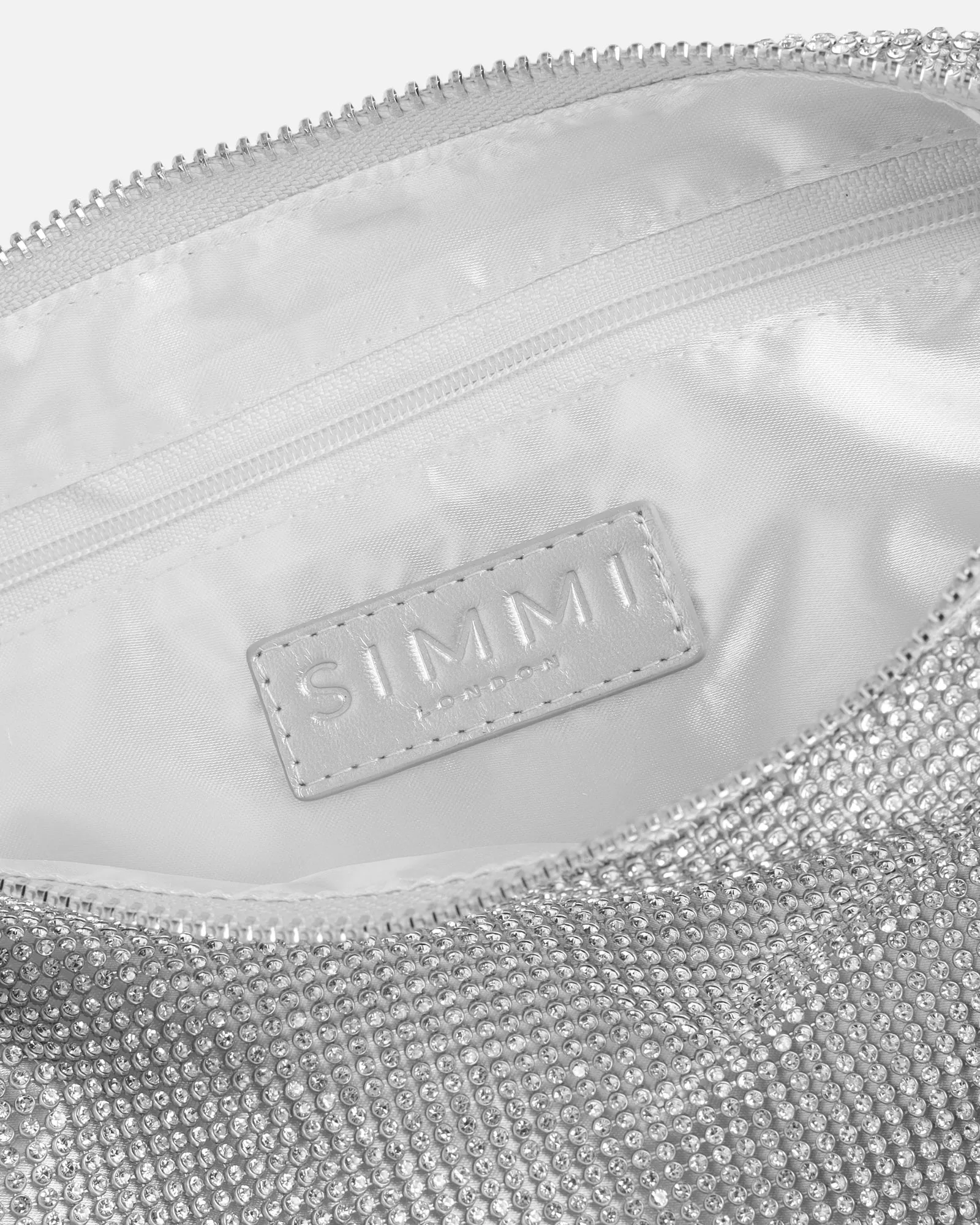 Talia Silver Diamante Shoulder Bag