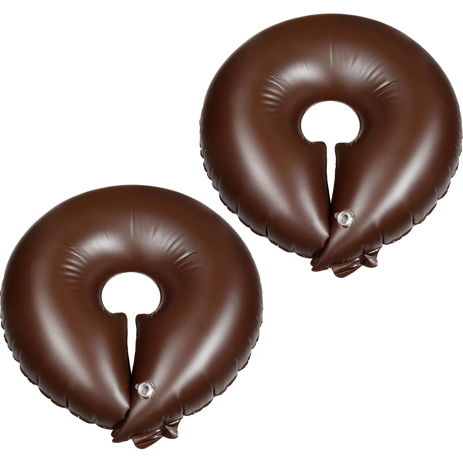 TaoBary 2 Pcs 10 Gallon Tree Watering Ring Bag Slow Release Watering Bag Deep Root Automatic Drip System PVC Drip Irrigation Pouch Donuts for Newly Planted Multi Trunk Trees Shrubs (Brown)