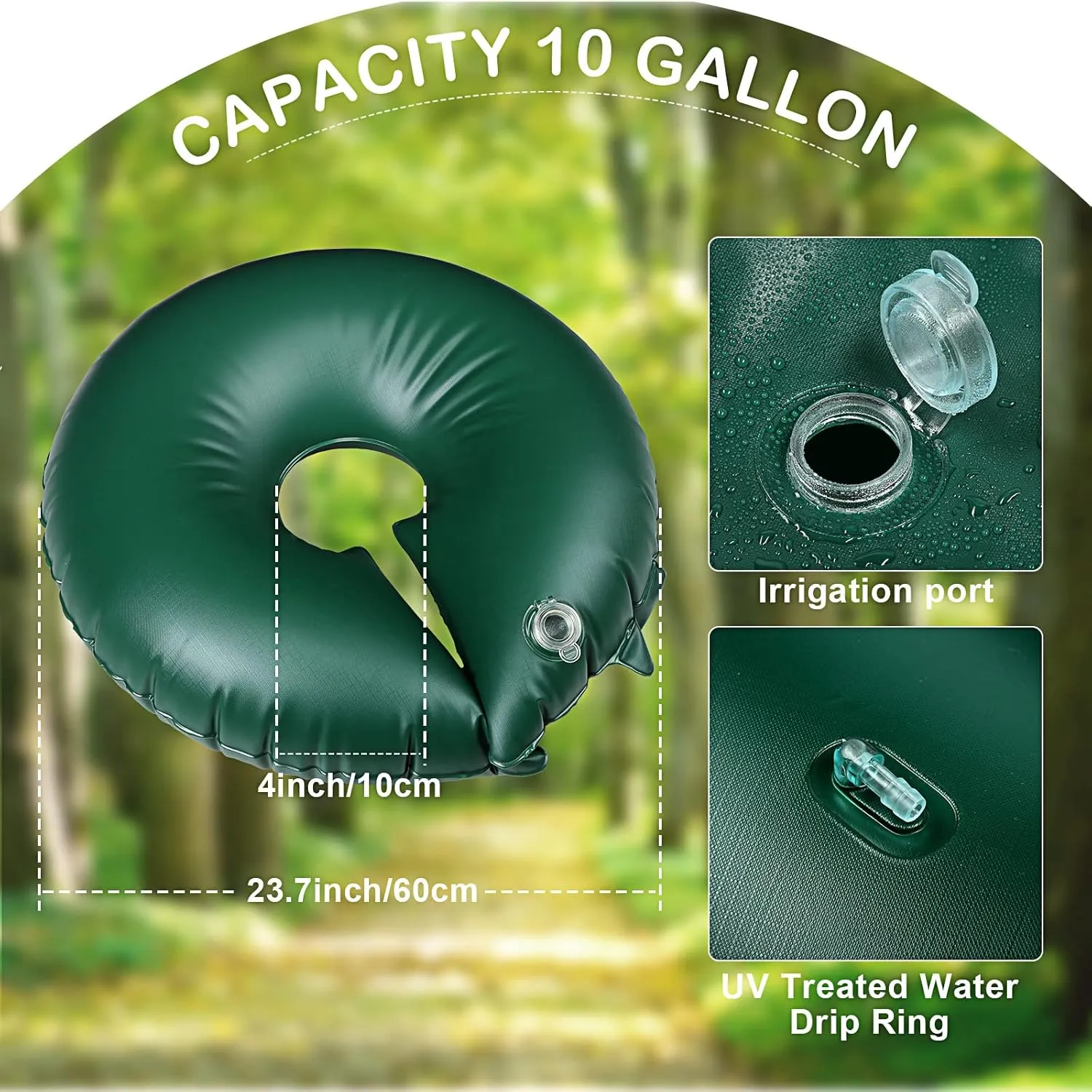 TaoBary 4 Pcs Tree Watering Bag Slow Release Tree Watering System Automatic Drip System Kit PVC Drip Irrigation Pouch for Planting Gardening and Shrubs (Green)