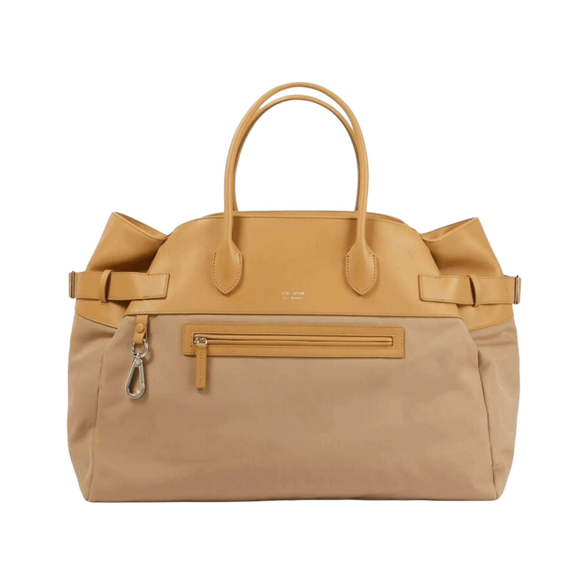 The Row Margaux 17 Inside-Out Buckled Leather Canvas Tote Bag