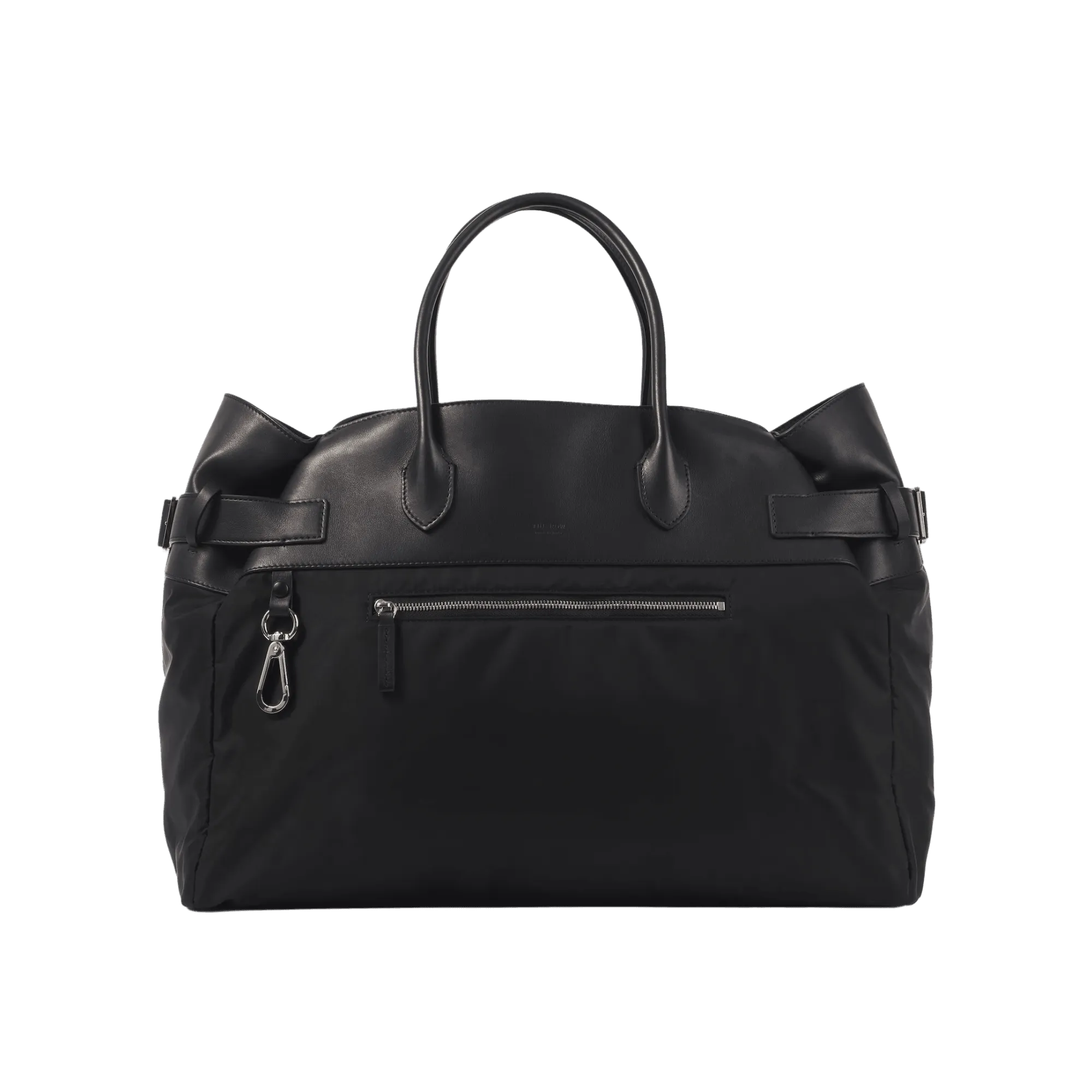 The Row Margaux 17 Inside-Out Buckled Leather Canvas Tote Bag