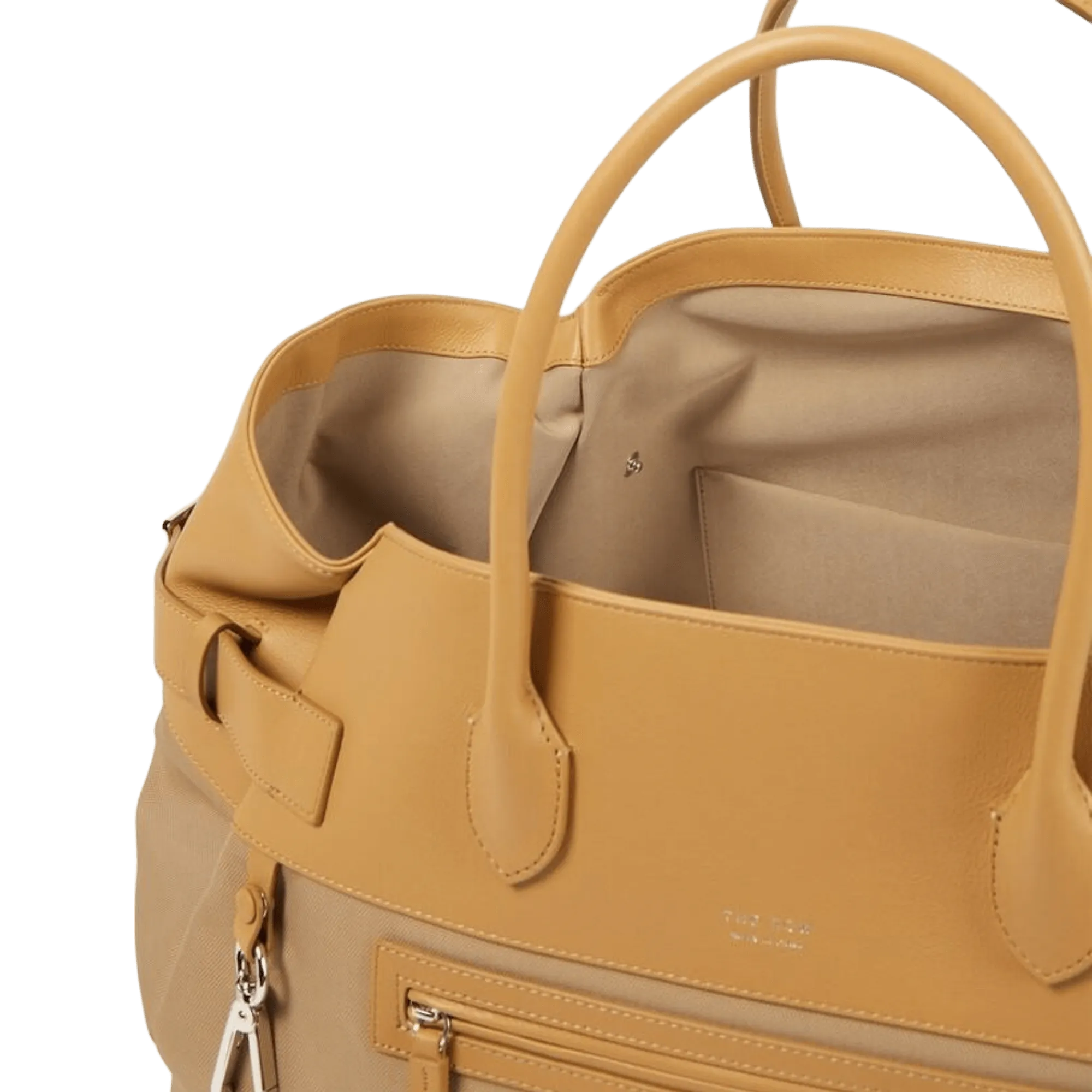 The Row Margaux 17 Inside-Out Buckled Leather Canvas Tote Bag
