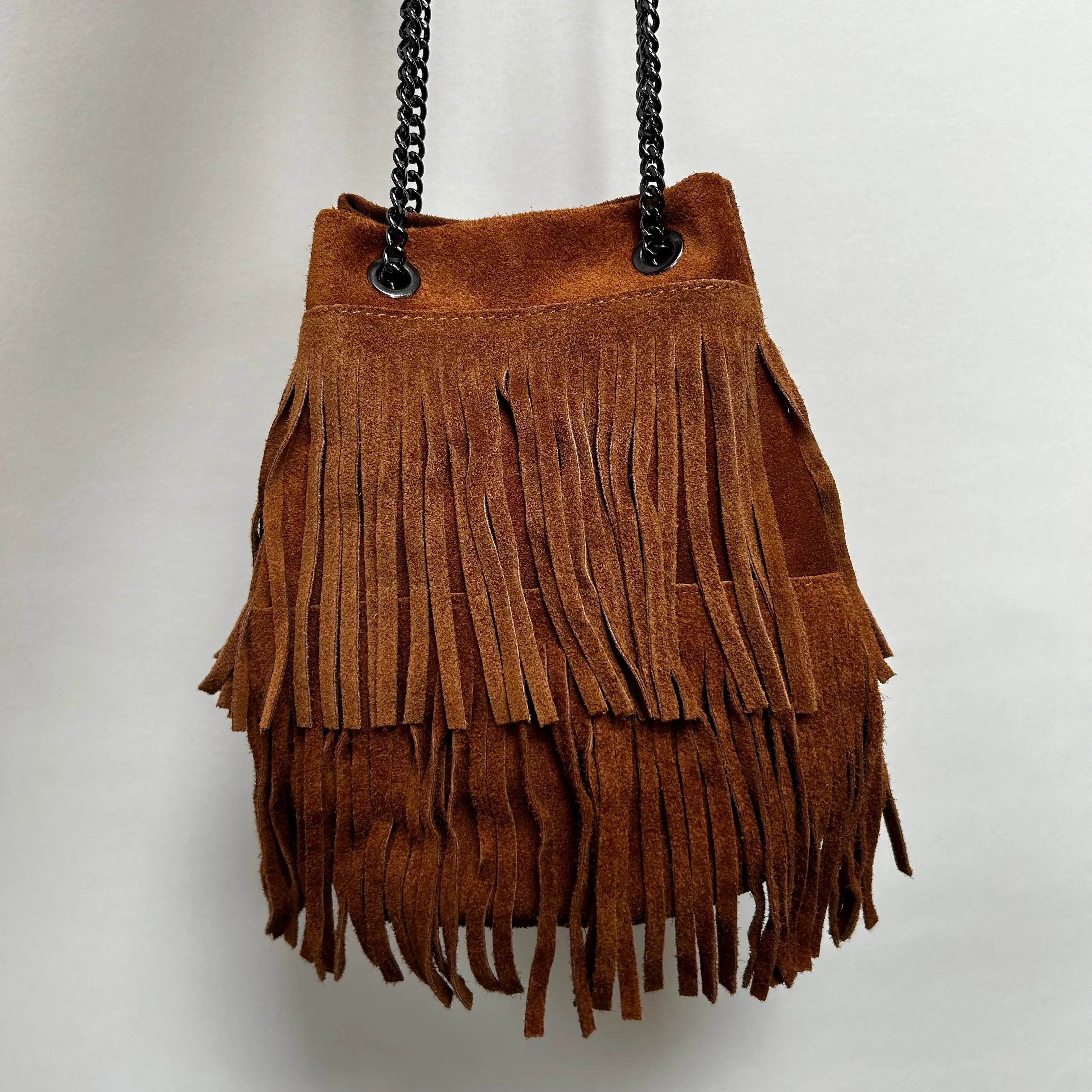The Small Fringed Suede Bag
