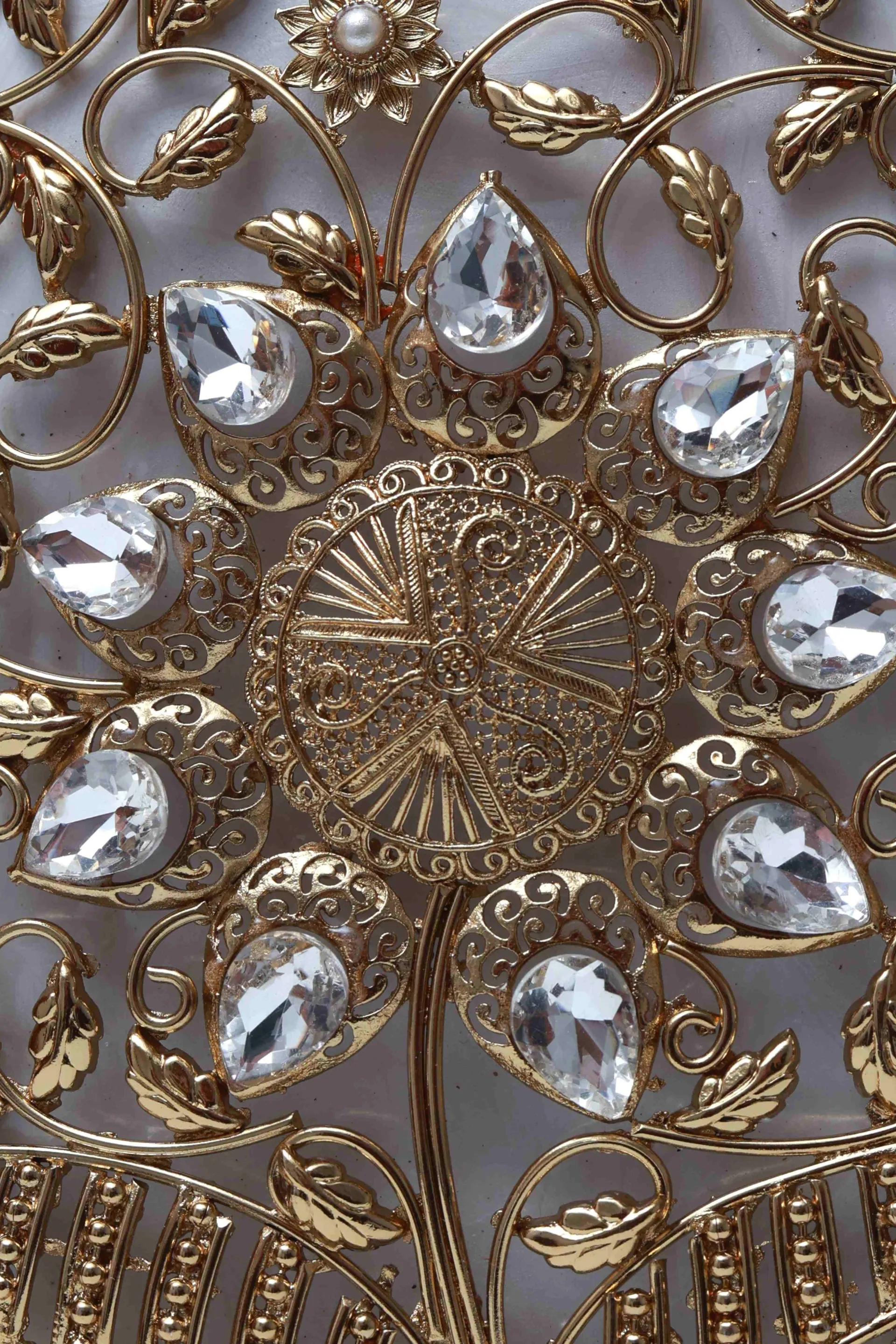 The Tan Clan Mia Intricate Brass Clutch