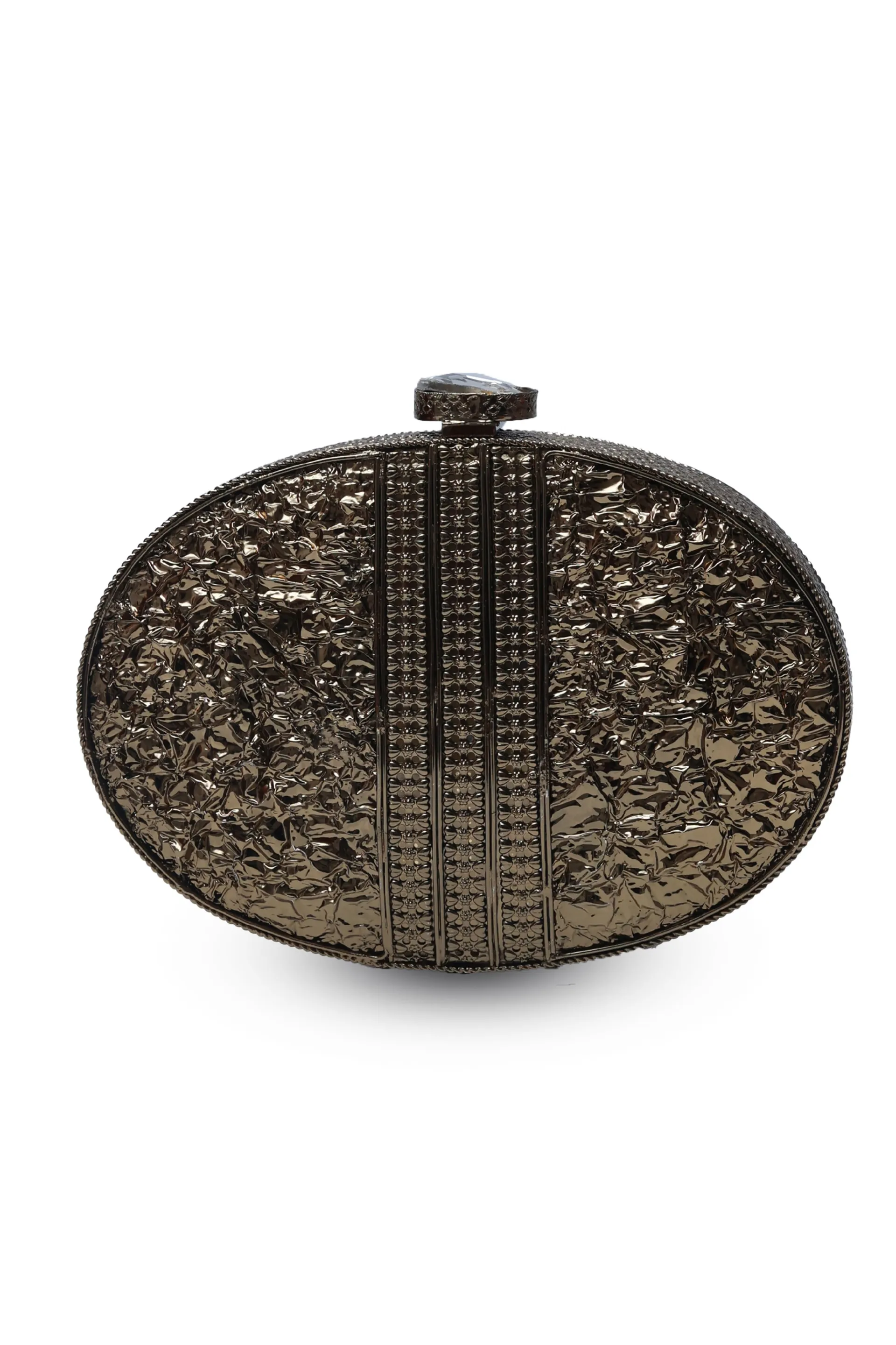 The Tan Clan Mirza Intricate Embellished Brass Clutch