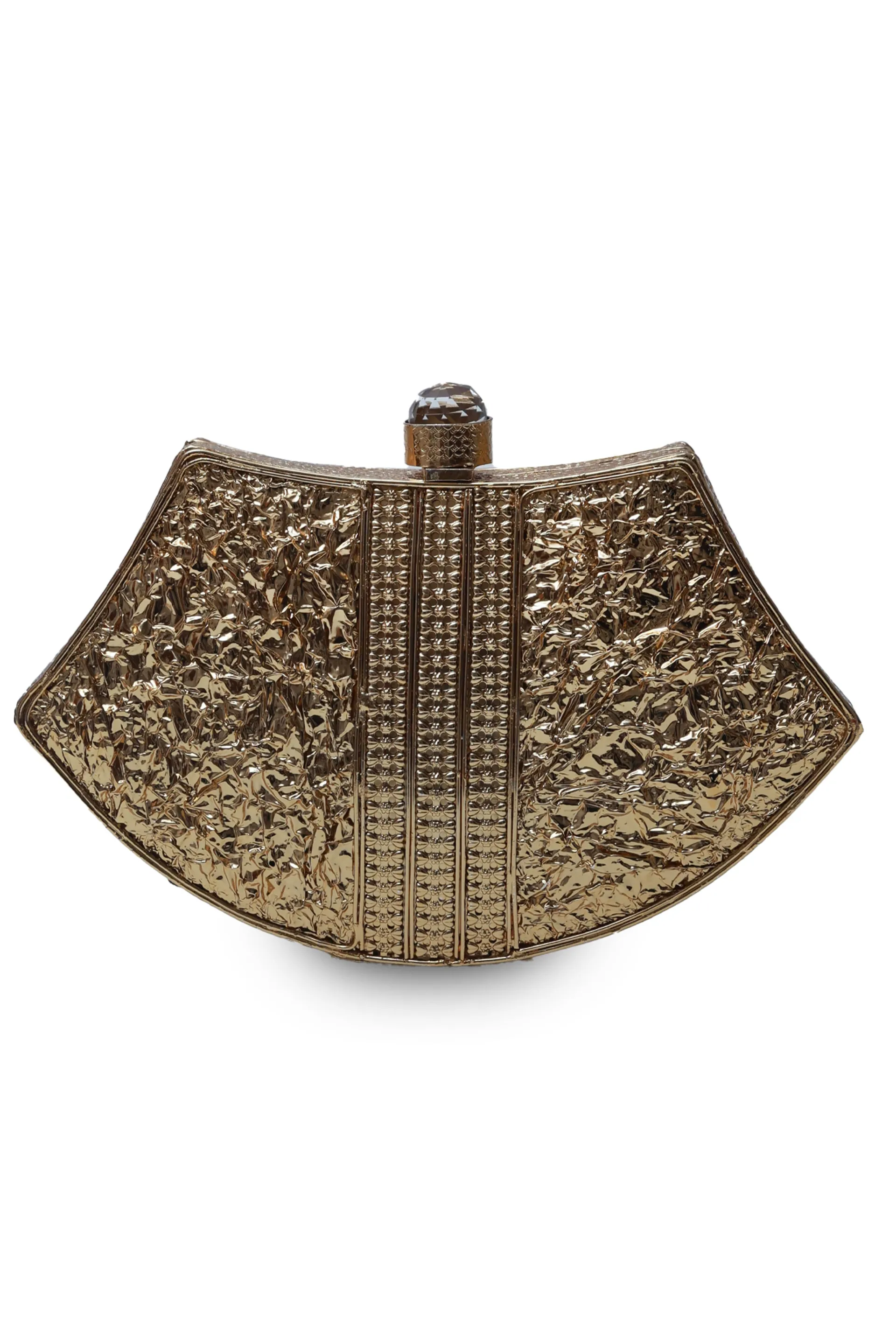 The Tan Clan Nitya Intricate Embellished Brass Clutch