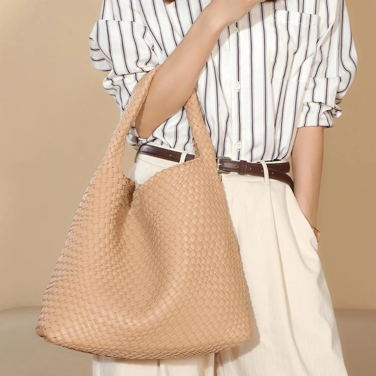 Tote Bag Shoulder Handbags for Women Hand bag Large Capacity Travel Woven Lightweight Purse Hobo Slouchy Bags