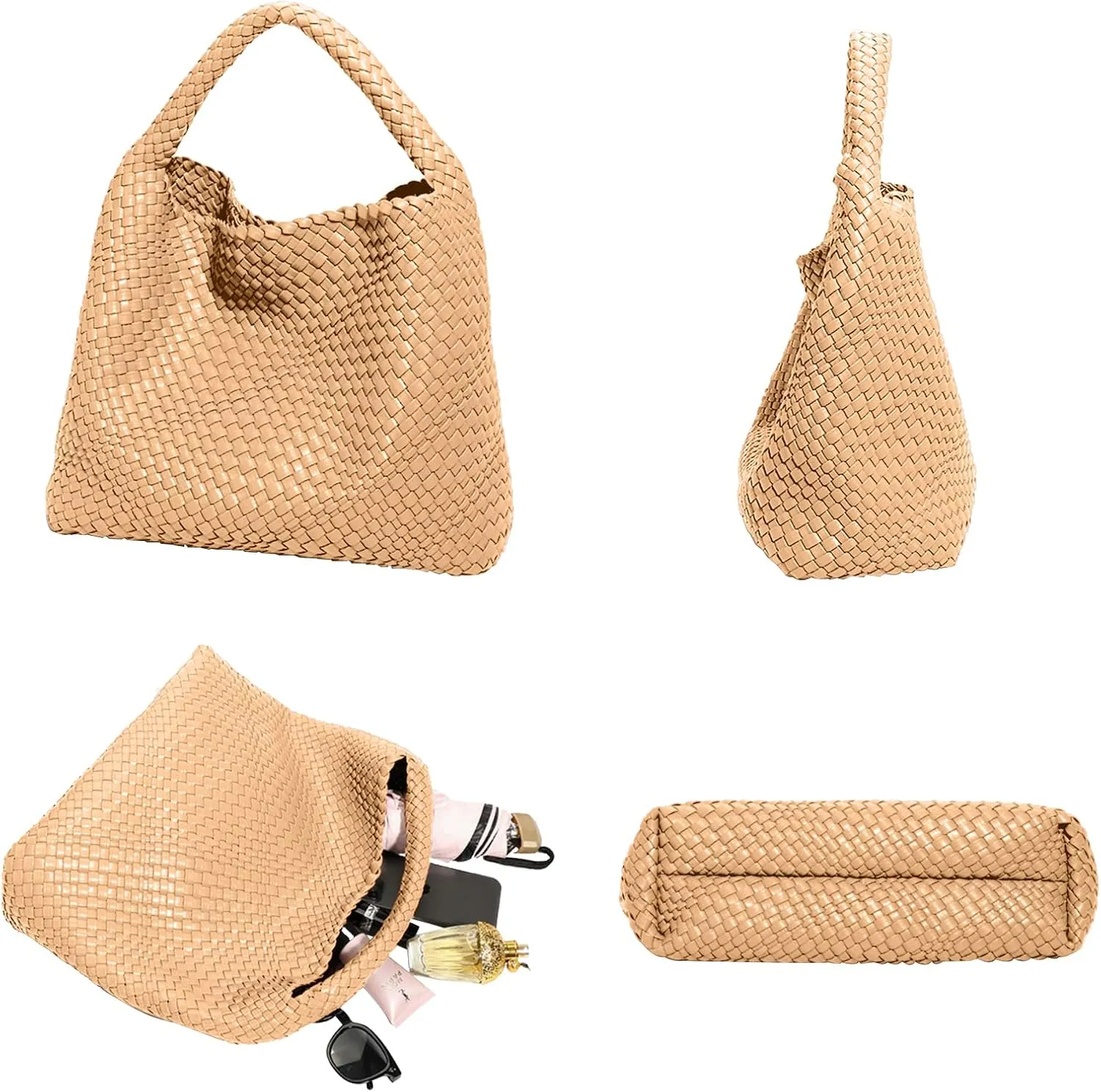 Tote Bag Shoulder Handbags for Women Hand bag Large Capacity Travel Woven Lightweight Purse Hobo Slouchy Bags