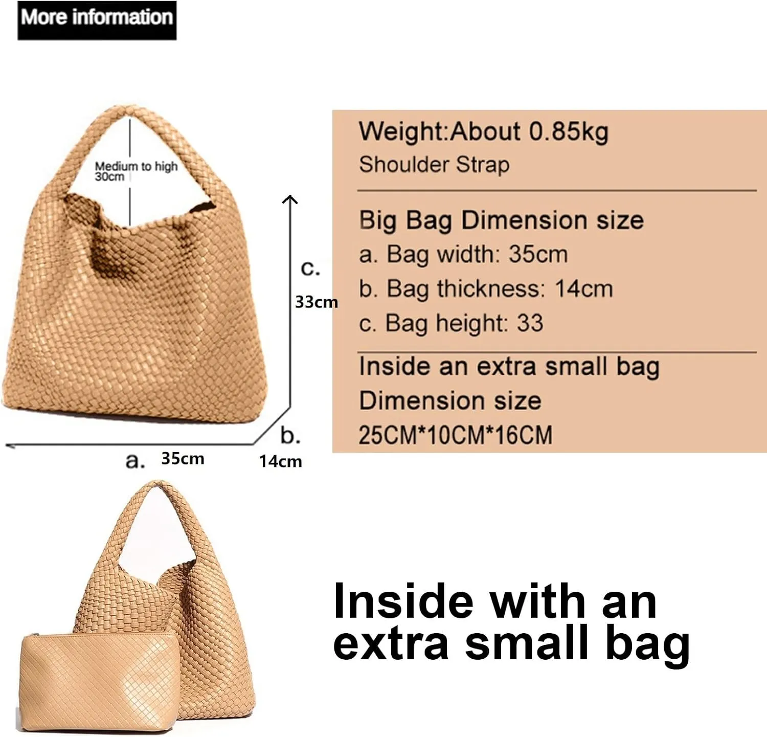 Tote Bag Shoulder Handbags for Women Hand bag Large Capacity Travel Woven Lightweight Purse Hobo Slouchy Bags