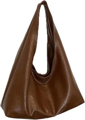Tote Bag Slouchy Bags for Women Retro PU Leather Crossbody Bag Soft Shoulder Purses Handbags Large Capacity