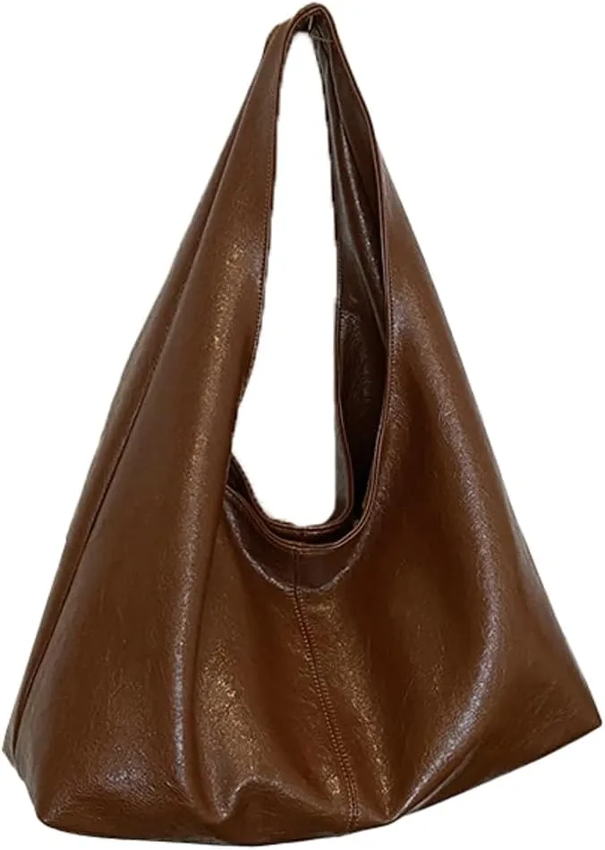 Tote Bag Slouchy Bags for Women Retro PU Leather Crossbody Bag Soft Shoulder Purses Handbags Large Capacity