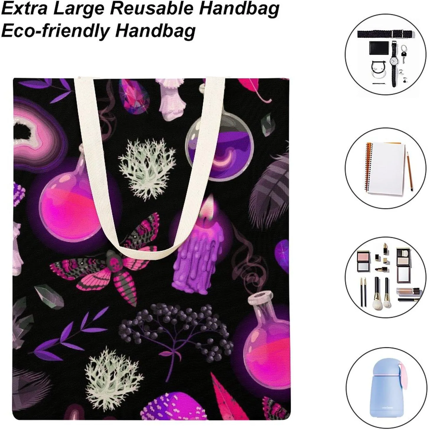 Tote Grocery Bag Reusable Canvas Bag, Aesthetic Shoulder Bag Lightweight Grocery Shopping Bags Beach Bag