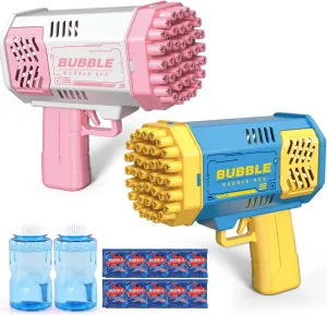 Toys for 3-8 Year Old Boys Girls: 2 Pack Bubble Machine for Kids with Bubble Solution, Gifts for 3 4 5 6 7 8 Years Old Boy Birthday Toy for Kid Toddlers Ages 4-6 Outdoor Wedding Bubbles Wands