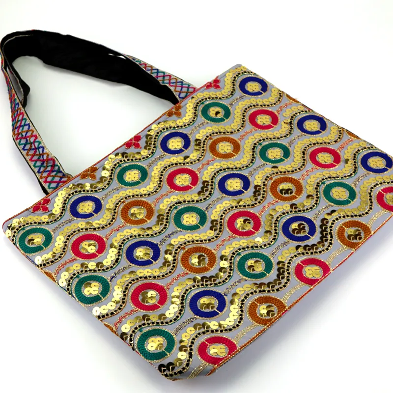 Traditional Embroidered Crafted Tote Bag Girls Women Cultural Handbags #22