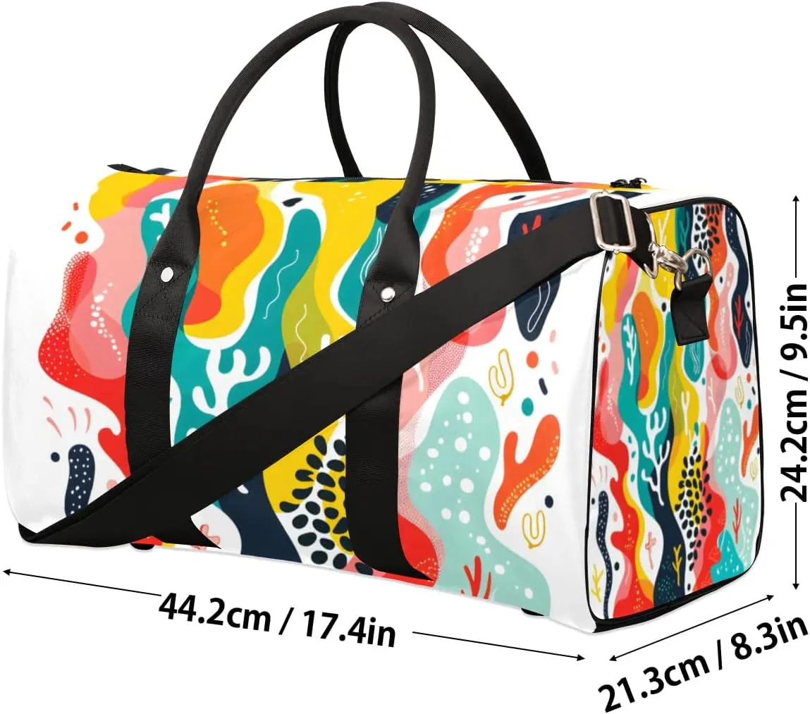 Travel Duffle Bag Abstract Corals Gym Bags for Men Women Travel Duffel Bags with Adjustable Shoulder Strap Carry On Weekender Bag