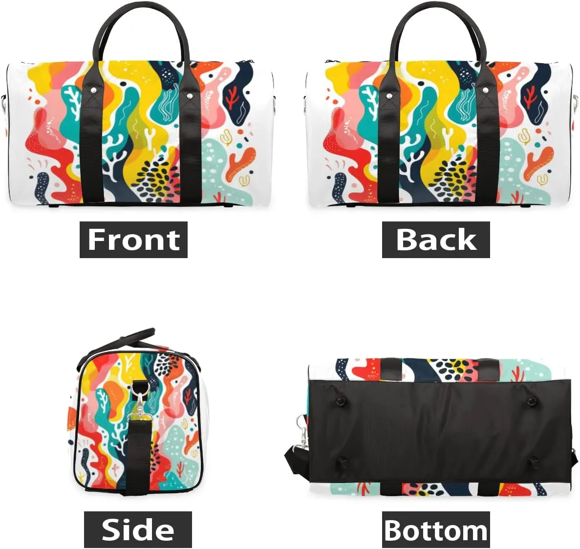 Travel Duffle Bag Abstract Corals Gym Bags for Men Women Travel Duffel Bags with Adjustable Shoulder Strap Carry On Weekender Bag