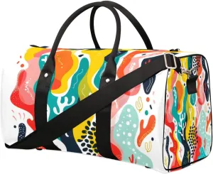 Travel Duffle Bag Abstract Corals Gym Bags for Men Women Travel Duffel Bags with Adjustable Shoulder Strap Carry On Weekender Bag